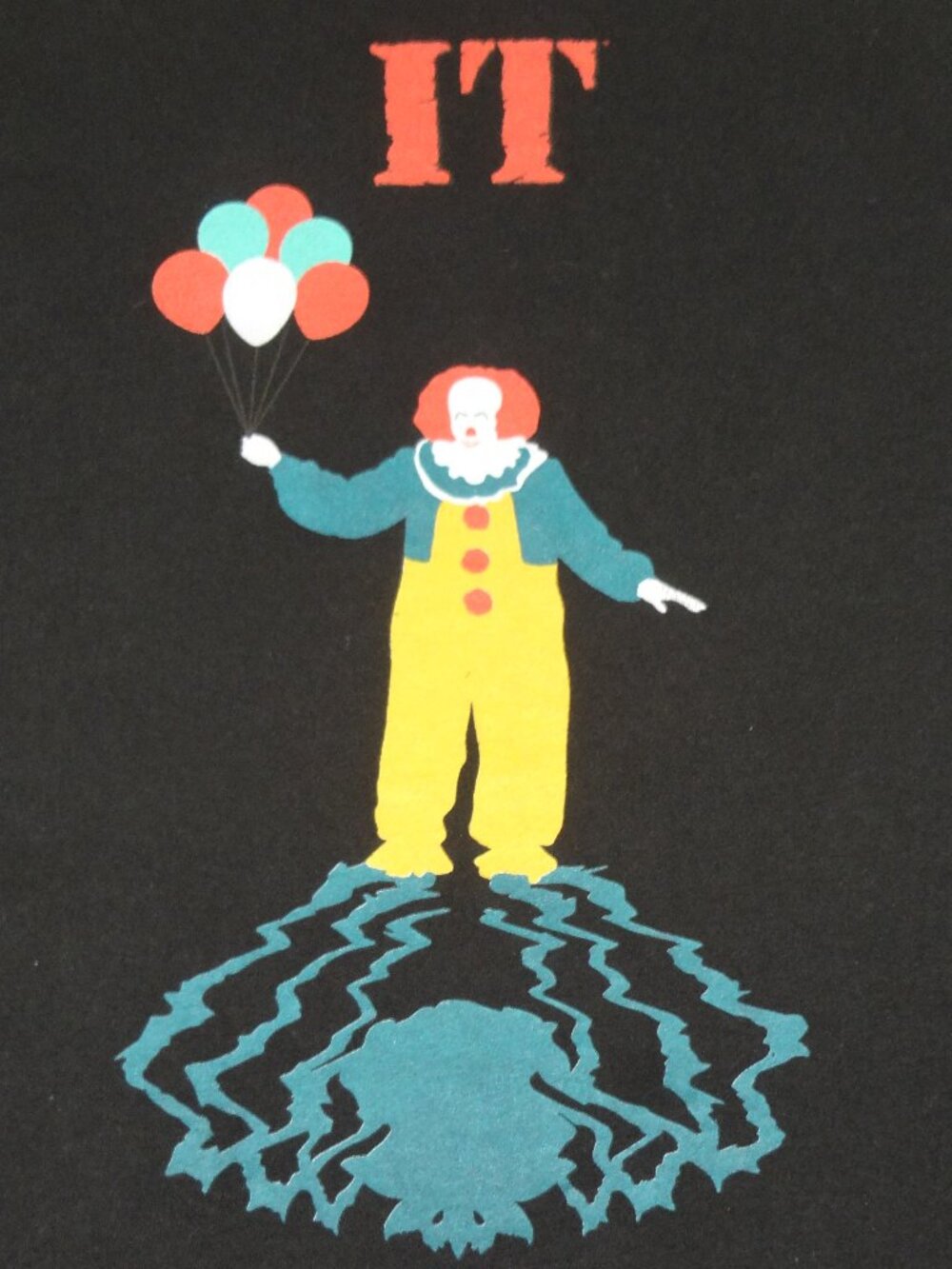 STEPHEN KING'S IT PENNYWISE THE CLOWN BALLOON - BLACK MEDIUM T-SHIRT L785